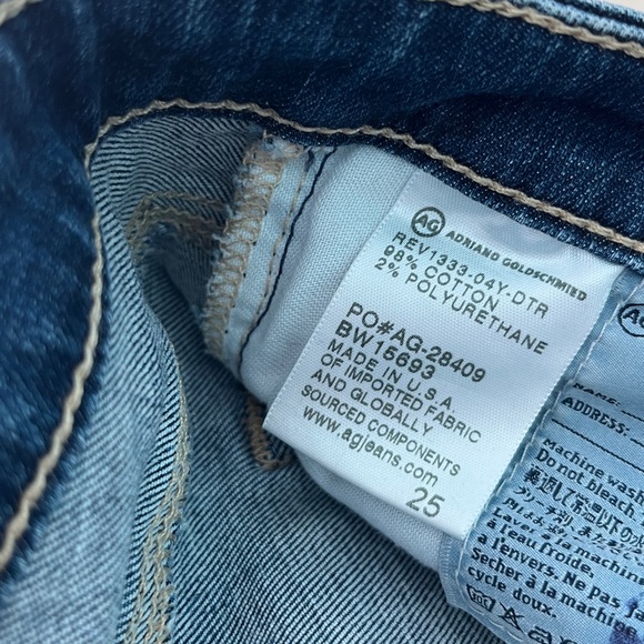 AG Jeans size 25 The Stilt Cigarette Roll-Up, raw hem, great condition - Picture 8 of 10